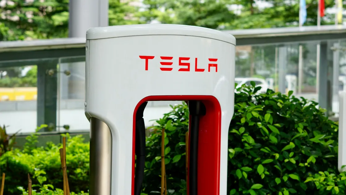 A Tesla Supercharger unit